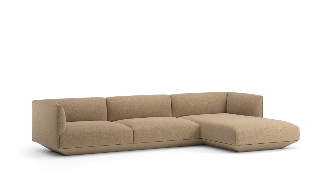 110 composition 02/R in fabric with high armrests, platform base