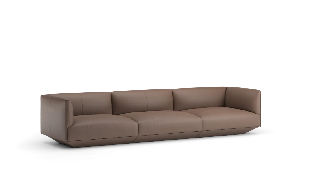 110 4seater in leather with high armrests, platform base