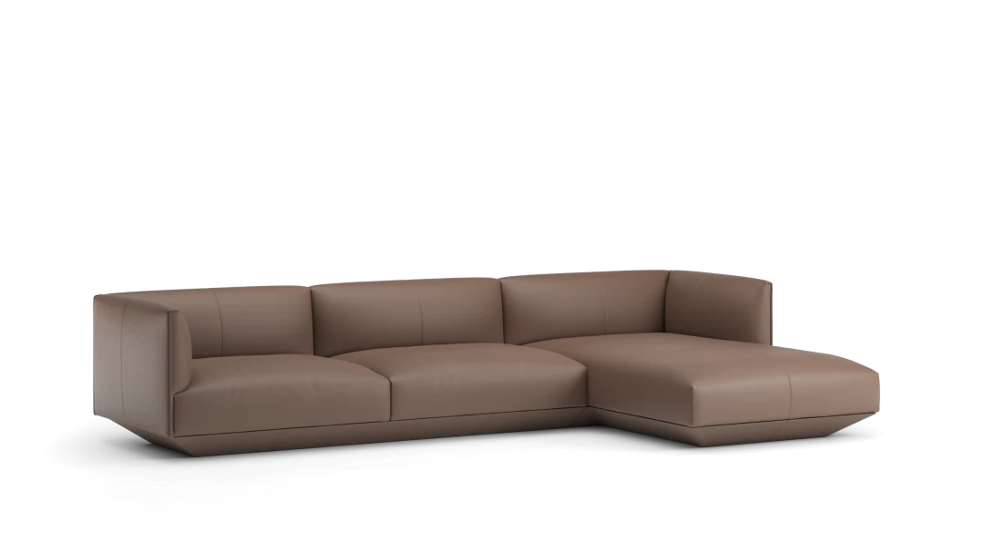 110 composition 02/R in leather with high armrests, platform base