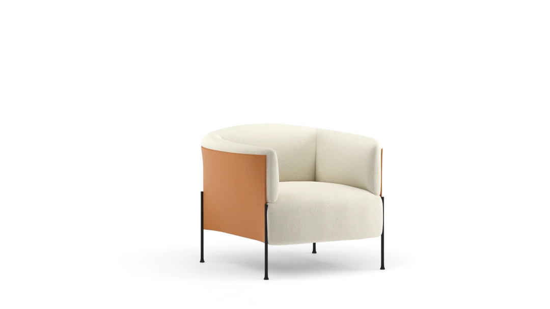 Fotelja s okvirom u koži