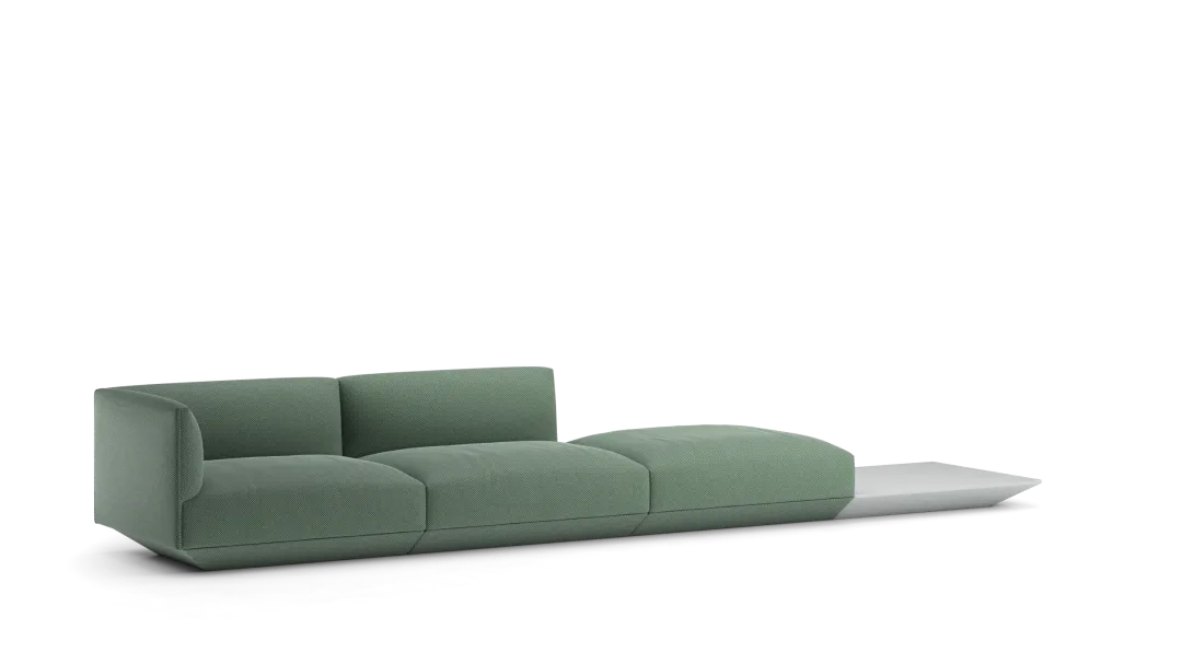 110 composition 04/R in fabric with high armrests, platform base