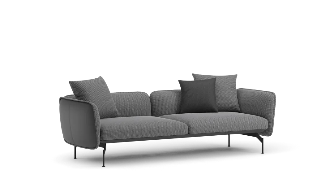 2,5seater with leather frame