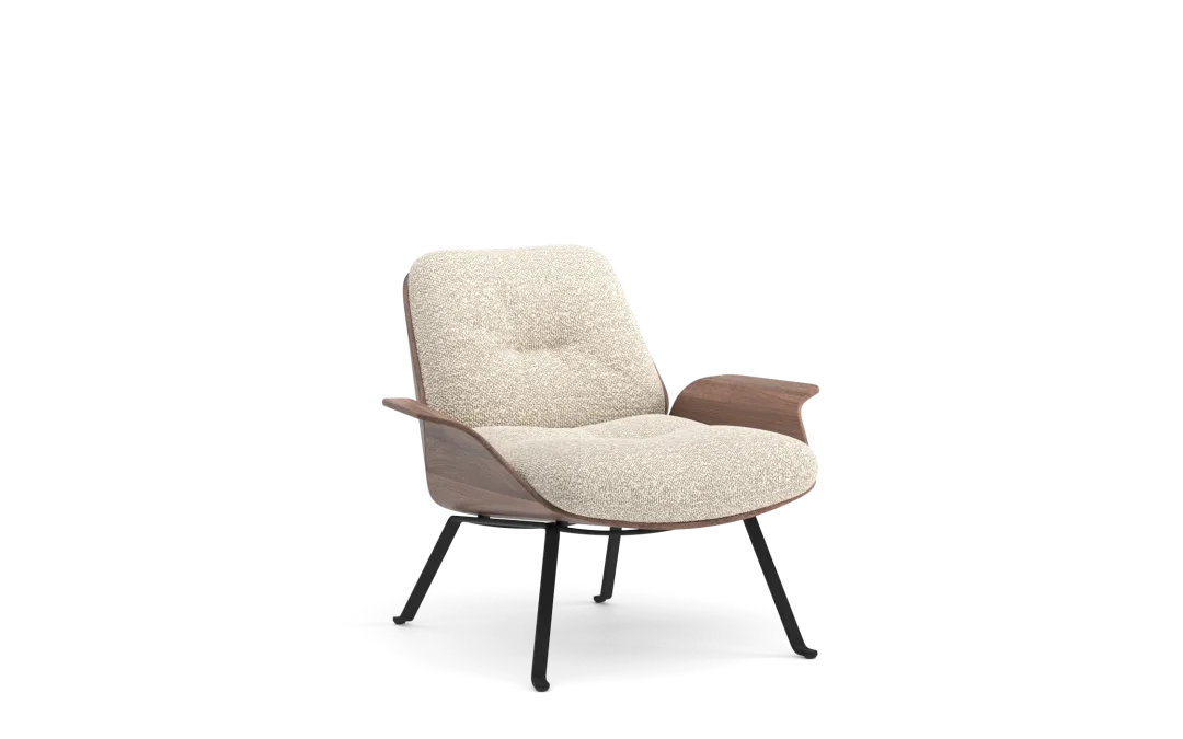 Fotelja s rukonaslonima naslon niski fiksna baza