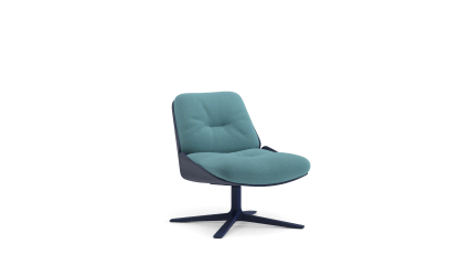 Easy chair low backrest with swivel base+auto return mechanism