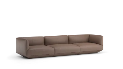 110 4seater in leather with high armrests, platform base