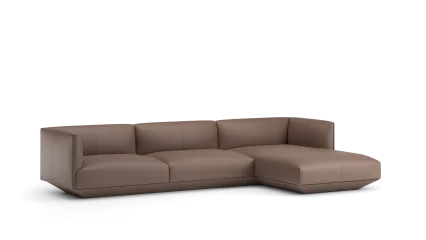 110 composition 02/R in leather with high armrests, platform base