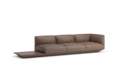 90 composition 03/R in leather with high armrests, platform base