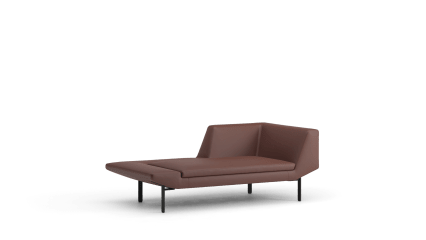 chaise longue 177/R with metal legs