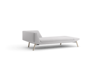 chaise longue 207/L with wooden legs