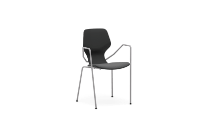 Chair metal legs o16 with armrest and cushion