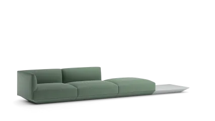 110 composition 04/R in fabric with high armrests, platform base