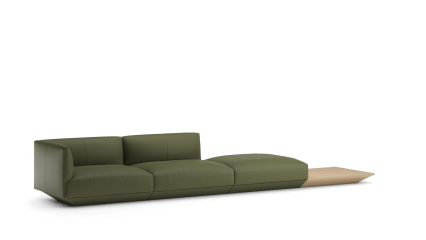 110 composition 04/R in leather with high armrests, platform base