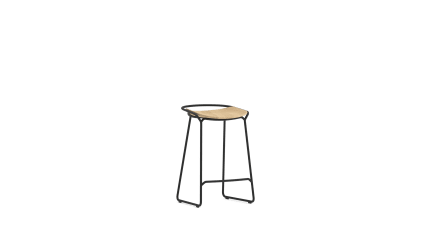 Barstool low wooden seat