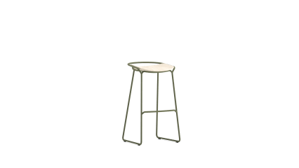 Barstool high wooden seat