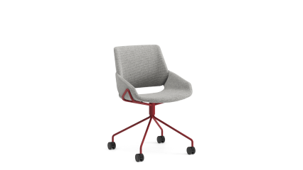 Chair with swivel base and castors