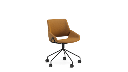 Chair with swivel base and castors, 5 legs