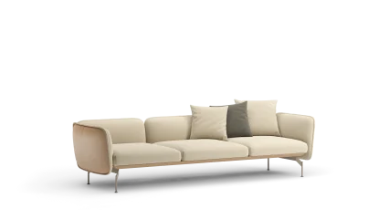 3seater with leather frame