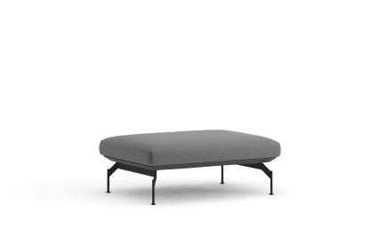 Pouf with leather frame