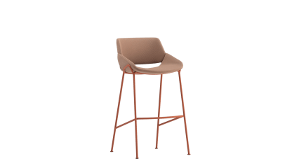 Barstool with backrest metal legs high