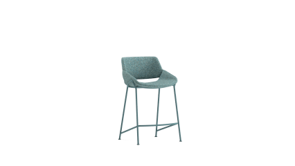 Barstool with backrest and metal legs low
