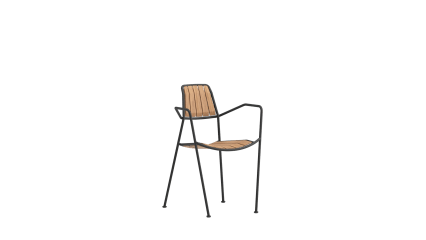 INOX chair with wood