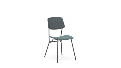 Plywood chair with upholstered seat